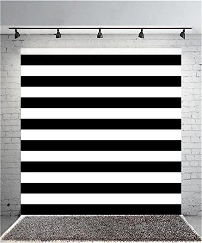 AOFOTO 5x6ft Black and White Striped Photography Backdrop Streak Textured Background Adult Elder Girl Boy Birthday Party Decoration Vinyl Wallpaper Portrait Photo Studio Props Baby Shower Banner - size: 5x6ft
