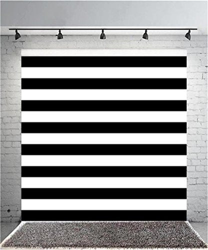 AOFOTO 5x6ft Black and White Striped Photography Backdrop Streak Textured Background Adult Elder Girl Boy Birthday Party Decoration Vinyl Wallpaper Portrait Photo Studio Props Baby Shower Banner - size: 5x6ft
