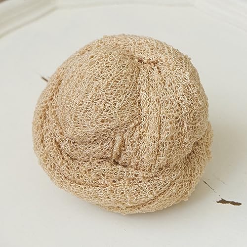 Zeroest Newborn Photo Prop Stretch Knit Wrap for Baby Photography Newborn Photoshoot Outfits Boys Girls Posing Blanket (Beige) - color: Beige
