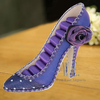 Ring Holder High Heel Shoe Design Fashion Jewelry Organizer Display Birtyday Gift (Pur) - color: Pur