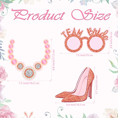 26 Pieces Bridal Shower Wedding Photo Booth Props Bachelorette Photo Props Rose Gold Pink Future Wife Party Decorations for Bridal Shower Out Hen Party Gift Accessories