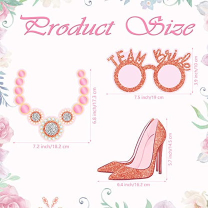 26 Pieces Bridal Shower Wedding Photo Booth Props Bachelorette Photo Props Rose Gold Pink Future Wife Party Decorations for Bridal Shower Out Hen Party Gift Accessories