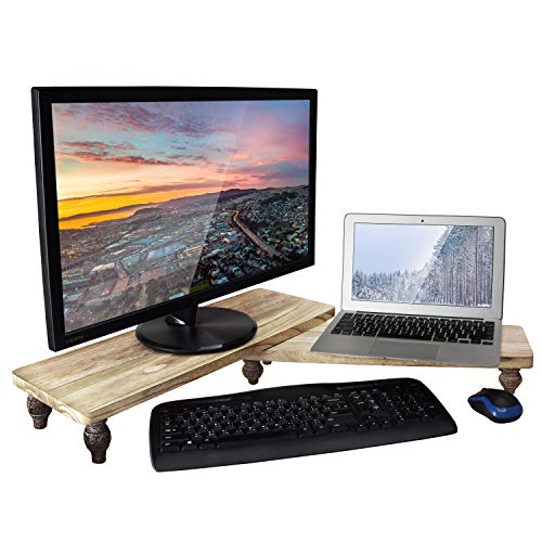Ikee Design 2 Pcs Set Wooden Display Riser, Wood Cupcake Dessert Display Riser, Countertop Dessert Serving Stand, Cake Riser Stands - color: Oak
