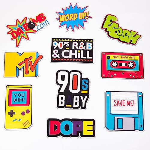 (90's Pack) Elevate Your Photo Booth Experience with Our Durable & Waterproof Pack of Signs-Perfect for Weddings, Birthdays, and Photo Booth Businesses - PVC Foamboard Photo Props - color: 90's Pack