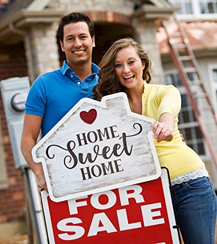 Calendars & More, Inc. Real Estate Social Media Testimonial Photo Prop Signs - Great for Instagram, Twitter & Facebook (1 Pack, House Shape - Home Sweet HomeYes to The Address)