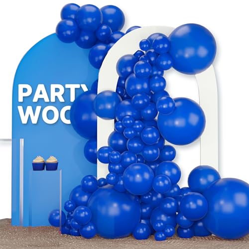 PartyWoo Royal Blue Balloons 120pcs Different Sizes Pack of 18 12 10 5 Inch Dark Blue Balloon Arch Kit for Baby Shower Gender Reveal Graduation Under The Sea Birthday Party Decorations Blue-Y59 - color: Blue-y59