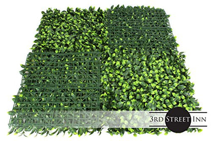 3rd Street Inn Artificial Hedge - Outdoor Artificial Plant - Great Boxwood and Ivy Substitute - Sound Diffuser Privacy Fence Hedge - Topiary Gardenia Greenery Panels (12, Gardenia) - color: Gardenia