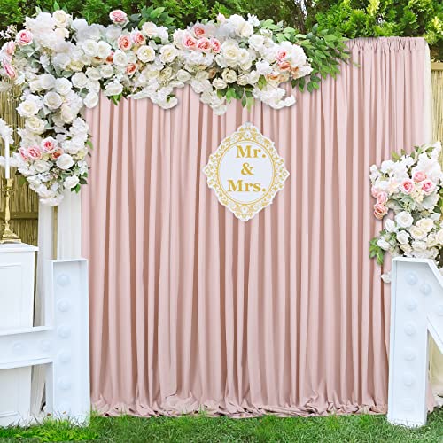 Dusty Rose Polyester Backdrop Curtains 2 Panels 5ft x 10ft Photo Shoot Background Drapes for Wedding Party Bridal Shower Engagement Decorations - color: Dusty Rose, size: 2 Panels 5ft X 10ft