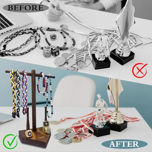 [NEW] Wooden Baseball or Softball Drip Necklace Organizer Holder,Championship Ring Display Holder, Softball Ring Holder, Drip Necklace Baseball Display Gift (Boys, Girls & Coaches)