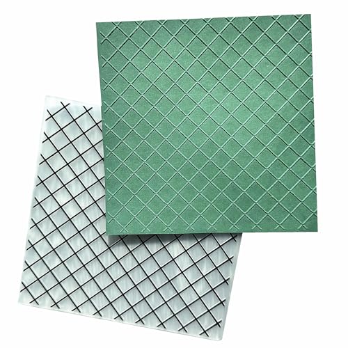 Arbuya Square Diamond Grid Plastic Embossing Folders for Card Making or Journaling Plaid Backround DIY Embossing Template Photo Album Paper Handmade Scrapbooking Craft Decoration Mold - color: Sqaure diamond background