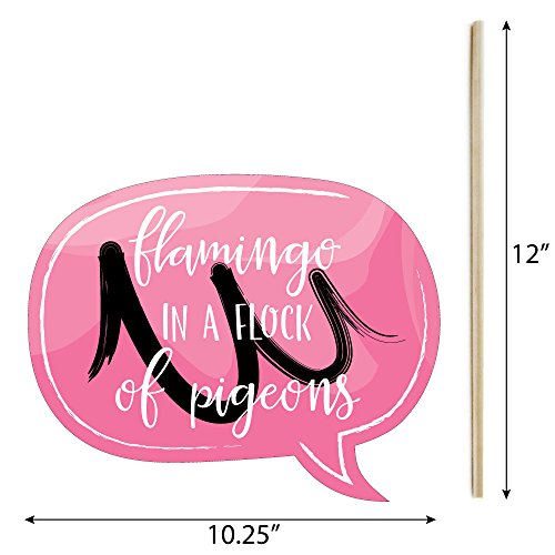 Big Dot of Happiness Funny Pink Flamingo - Party Like a Pineapple - Tropical Summer Photo Booth Props Kit - 10 Piece