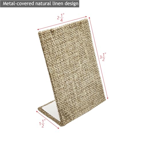 MOOCA 6 Pcs Natural Linen Earring Display Stand Necklace, Pendant Jewelry Organizer Display Holder for Earring, Pendant, Necklace Stand for Showcase, Linen, 2 1/4 W x 1 1/2 D x 3 1/2 H in - color: Natural Linen