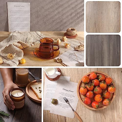 5PCS Double Sided 10 Patterns Photography Backdrop Boards, 16x16 Inch Waterproof Background Surface with 4 Brackets, Cement Marble Wood Brick Texture Backdrop for Food Jewelry Shooting - color: Marble/Wooden/Brick/Cement/Blue
