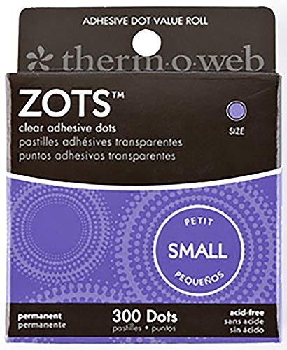 Thermoweb Zots Clear Adhesive Dots, Small, 3/16-Inch-by-1/64-Inch Thick, 300-Pack - size: Small