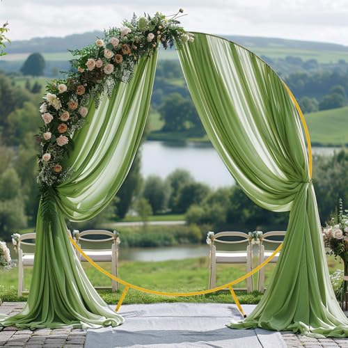 Wokceer Wedding Arch Draping 28.7" x 20FT Sage Green Sheer Fabric Backdrop for Ceremony, Birthday Party, Bridal Shower Decoration - color: Sage Green, size: 1 Panel