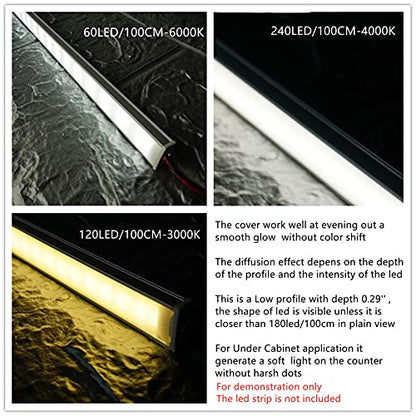THMOOTHER LED Strip U Channel Diffuser 10-Pack 6.56FT,17X7.5MM Surface Mounted Tape Light Aluminum Track with Milky Cover Cabinet,Stairs,Counter,Wall Flush Installed Low Profile - color: Silver