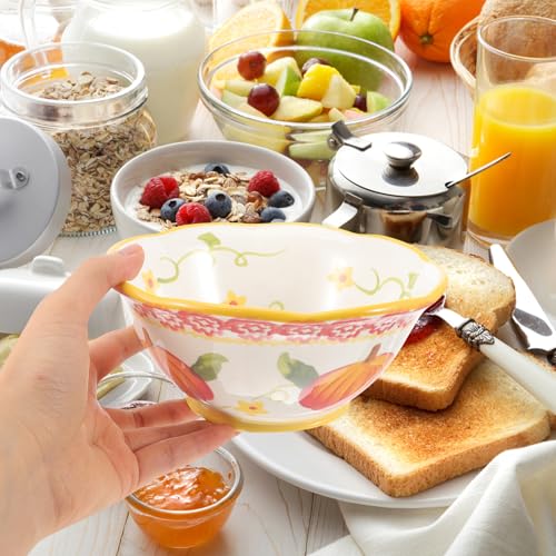 balacoo Ceramic Pumpkin Serving Bowl Large Food Serving Dish Embossed Pumpkin Design Retro Kitchen Fruit Dessert Bowl for Thanksgiving and Halloween Tableware