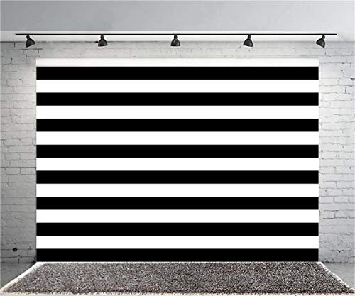 AOFOTO 7x5ft Black and White Striped Backdrop Baby Adult Birthday Party Decoration Wedding Photography Background Cloth Kids Girl Boy Portrait Photo Studio Props Baby Shower Banner Vinyl Wallpaper - size: 7x5ft