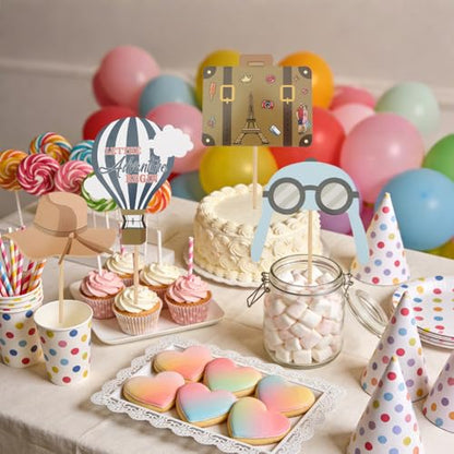 23 Pcs Adventure Photo Booth Props Kit Exploring Photo Props Party Supplies Favors Decorations Selfie Prop Photography Photobooth Funny Cute Holiday Selfie Supplies Easy to Assemble