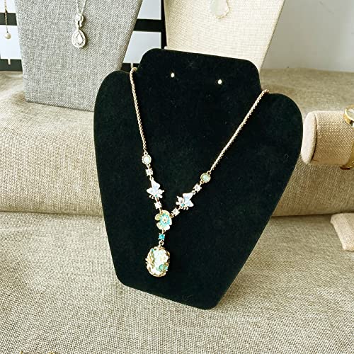 12 PCS Black Velvet Necklace Display,Jewelry Display for Selling and Shows,Necklace Easel Stand,Collapsible Jewelry Bust Display Stand