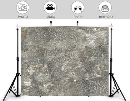 6x4ft Rough Grey Concrete Backdrop Weathered Texture and Neutral Tones Photography Background for Industrial and Modern Event Decorations Tapestry Banner Photo Booth Props - size: 6x4ft