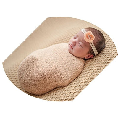 Coberllus Newborn Baby Photo Props Wrap Cloth Blanket Swaddle for Boys Girls Photography Shoot (Beige) - color: Beige