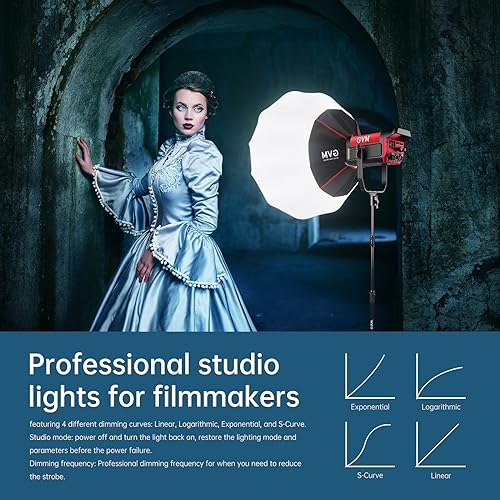 GVM 300W Photography Lighting Bi-Color Video Light with Bowens Mount Lantern Softbox and Stand CRI 97+ CCT 2700K~6800K 12 Lighting Scenes App Control Studio Lights for Photography - color: softbox