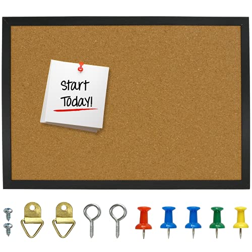 OWLKELA Cork Bulletin Board 17.7"X 13.3", Notice Pin, Ideal for Office & Home Decor, School Message or Vision - size: 17.7" x 13.3"