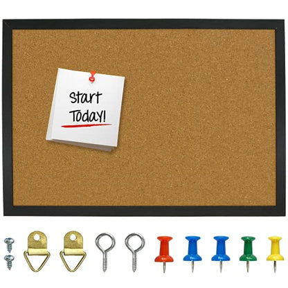 OWLKELA Cork Bulletin Board 17.7"X 13.3", Notice Pin, Ideal for Office & Home Decor, School Message or Vision - size: 17.7" x 13.3"
