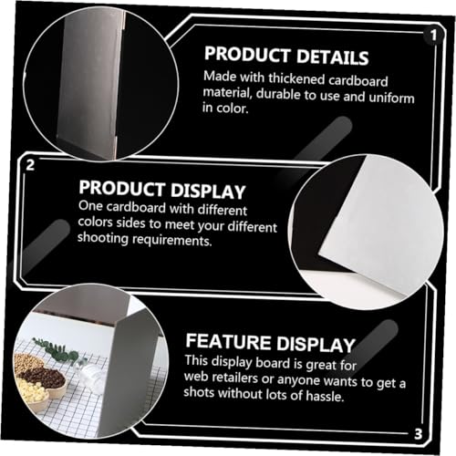 Tofficu Photography Background Board and Reflective Cardboard for Studio Photo Shooting, Thickened A4 Foldable Photo Backdrop Board with Black and White Diffuser Panels for Indoor