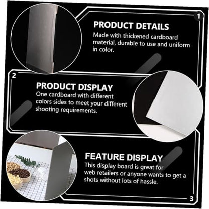 Tofficu Photography Background Board and Reflective Cardboard for Studio Photo Shooting, Thickened A4 Foldable Photo Backdrop Board with Black and White Diffuser Panels for Indoor