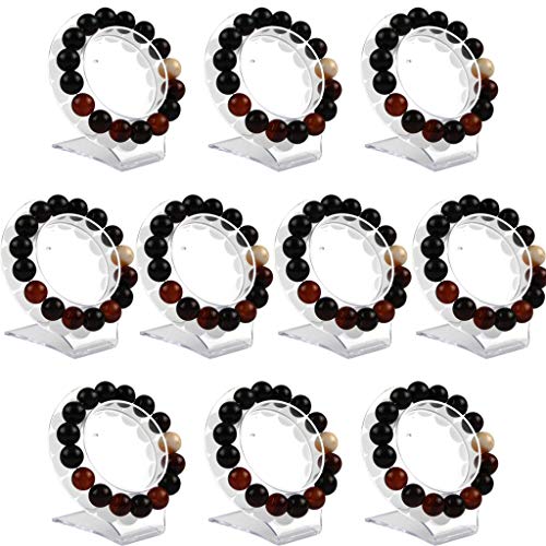 10Pcs Clear Jewelry Bracelet Display Holder Bangle Organizer Rack Acrylic Bracelet Display Collar Stand Holder