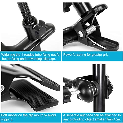20" Ajustable Jaws Flex Clamp Mount Clip Gooseneck Extension for Gopro Cameras Studio Stand Lighting Accessories - color: C5016