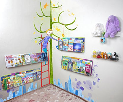 NIUBEE 36-Inch Acrylic Floating Bookshelves for Kids, 2-Pack, Extra-Large Wall Shelves for Expanding Book Collections and Family Spaces - size: 36"(2 Packs)