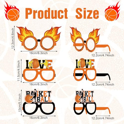 36 Pack Basketball Party Favors Basketball Paper Glasses Frames All Star Photo Booth Props Eyeglasses for Boys Kids Sports Theme Birthday Party Decorations Baby Shower Game Day Supplies - style: Basketball