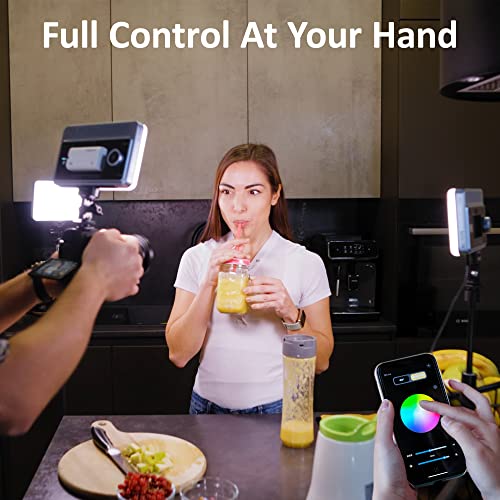 VILTROX RGB Led Panel Light, Smartphone Control Full Color On Camera LED Photography Light, 2600K-6800K Dimmable LED Video Light, with NP-F550 Battery (Sprite 15C) - size: 15W RGB & Bluetooth
