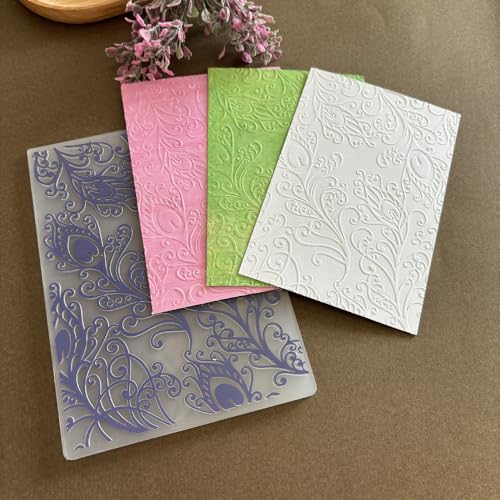 10Pcs 2D/3D Embossing Folders for Card Making, Branches Bricks Background Circle Flower Textured Plastic Embossing Folders Embossing Folder Craft Card Template for DIY Scrapbooking - color: 10 Pack A