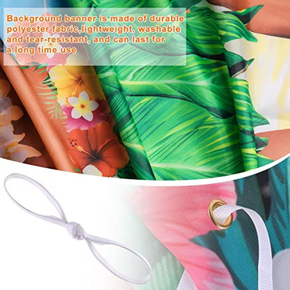 Tudomro 6 x 4 ft Hawaiian Photo Props Banner Tropical Luau Tiki Couple Door Banner Aloha Party Decorations Fabric Luau Photo Booth Background Aloha Tiki Backdrop for Beach Party - style: Hawaii
