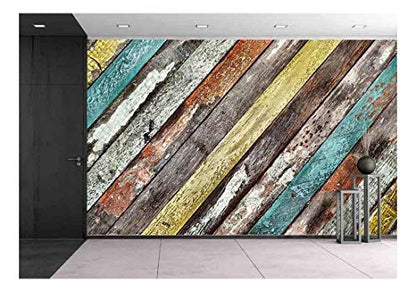 wall26 - Wood Background - Removable Wall Mural | Self-Adhesive Large Wallpaper - 66x96 inches - color: Artwork - 05, size: 66"x96"