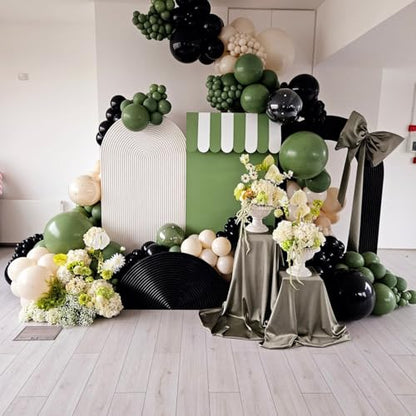 Dusty Green Double Stuffed Balloons Different Size 115Pcs 5/10/12/18" Sage Green Balloons Garland kit for Birthday Baby Shower Wedding Engagement Bridal Shower Party - color: Dusty Green