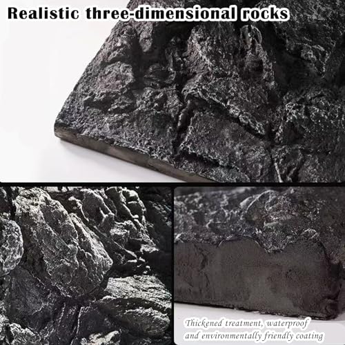 Large 3D Photography Background Board Stereoscopic Imitation Rock Texture Photo Background Waterproof Reusable Photo Backdrops for Product Food Jewelry Cosmetics Props 24x18IN - color: black