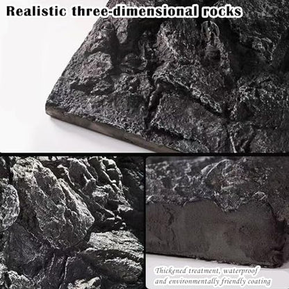 Large 3D Photography Background Board Stereoscopic Imitation Rock Texture Photo Background Waterproof Reusable Photo Backdrops for Product Food Jewelry Cosmetics Props 24x18IN - color: black