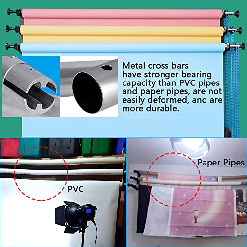 118"/3m Stainless Metal Tube Crossbar for Studio Backdrop Wall Mount System - Holder Pole
