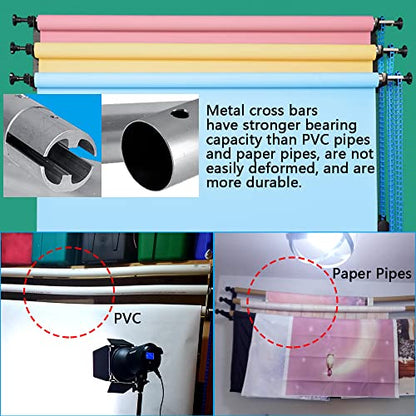 118"/3m Stainless Metal Tube Crossbar for Studio Backdrop Wall Mount System - Holder Pole