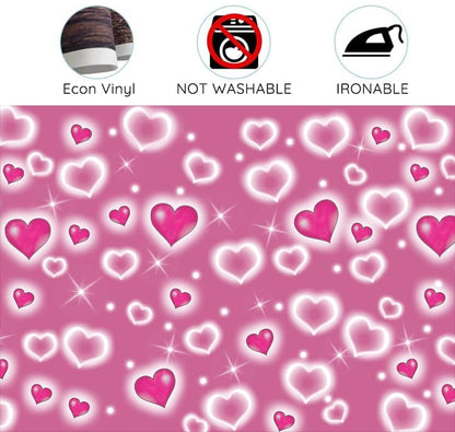 7 x 5 ft Valentine's Day Pink Heart Background Glitter Heart Romantic 90s Valentine Day Party Photography Background Women Men Happy Birthday Photography Background Banner Photo Booth Studio Props - color: Pink3, size: 7x5ft