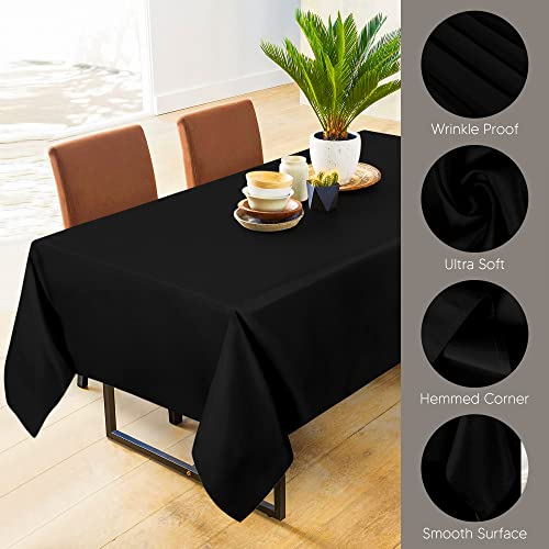 Utopia Kitchen Rectangle Table Cloth 2 Pack(90x156 Inches, Black), Tablecloth Machine Washable, Polyester Table Cover for Dining, Buffet Parties, Picnics, Events, Weddings and Restaurants - color: Black, size: 2 Pack 90x156 Inch Tablecloth
