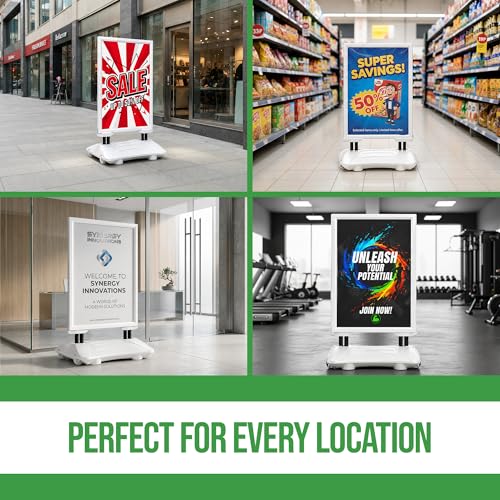 Custom Weighted Sidewalk Sign Display by BCB Print – 23x33 Outdoor Sign Holder with Custom Print | Heavy Duty Advertising Stand for Business, Storefront Use | Made in USA - color: Pavement Curb Sidewalk Sign