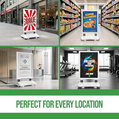 Custom Weighted Sidewalk Sign Display by BCB Print – 23x33 Outdoor Sign Holder with Custom Print | Heavy Duty Advertising Stand for Business, Storefront Use | Made in USA - color: Pavement Curb Sidewalk Sign