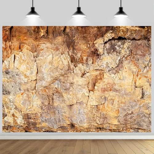 7x5ft Natural Rock Cave Portrait Photo Backdrop Rustic Stone Texture Theme Photography Background Nature Outdoor Exploration Themed Events Party Banner Decoration Polyester - size: 7x5FT