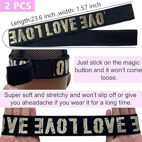 Elastic Wig Band with Adjustable Magic Buckle for Laying Edges and Lace Frontals - Melting Edge Wrap with Grip for Wigs Accessories (2PCS, GoldLove) - color: GoldLove, size: 1 Count (Pack of 4)